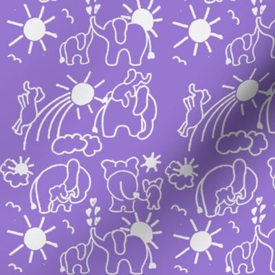 You Are My Sunshine Elephants in Lavender