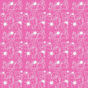 You Are My Sunshine Elephants in Hot Pink