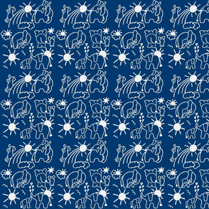 You Are My Sunshine Elephants in Navy Blue