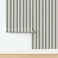 Small Linen Texture Stripes Rustic Cabincore Earth Tone Dark Forest Green