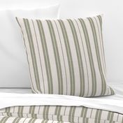 (Large) Linen Stripes with Rustic Texture - Minimalist Earthy Sage Green