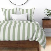 Scandi Stripes Sage Green and White 1 - Extra Wide