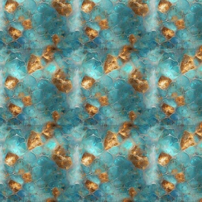 Topaz Complex Mosaic Pattern Of Aquatic Geometric Shapes