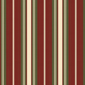 Red Green Cream Christmas Stripe