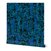 Flecked Modern Abstract Brush Strokes - Deep Sea Blue