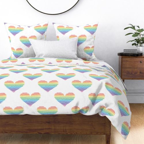 Rainbow Heart Chalk Stripes Original