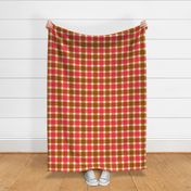 Cognac and Red Plaid in Festive Cabincore Gingerbread Brown and Crimson (M)