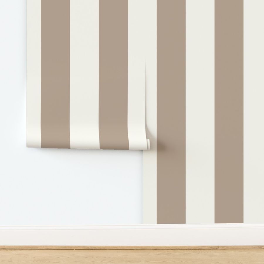 6" Wide Stripes - Mochi Warm Beige And Light Cream