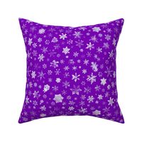 photographic snowflakes on regal purple (large snowflakes)