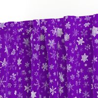 photographic snowflakes on regal purple (large snowflakes)