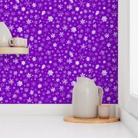 photographic snowflakes on regal purple (large snowflakes)