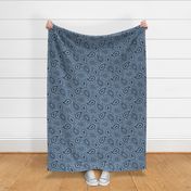 Paisley Teardrops - Quiet Blue - Southwestern Bandana-Style Boteh