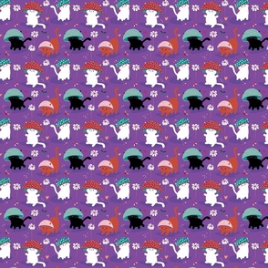 Mushroom Cats Purple small