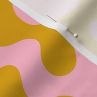 Modern abstract playful shapes in light pink and mustard - Large scale