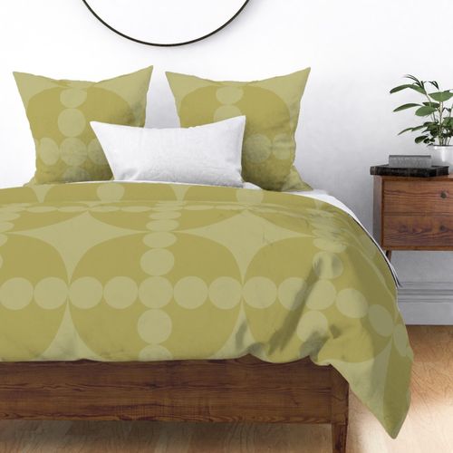 Extra Large Soft Circles Geometric Gold Moss