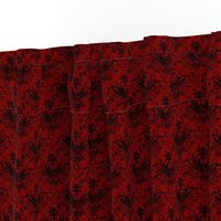 Raven Skull Damask Red and Black