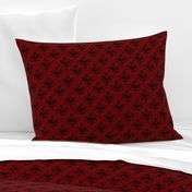 Raven Skull Damask Red and Black