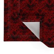 Raven Skull Damask Red and Black