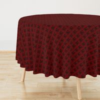 Raven Skull Damask Red and Black