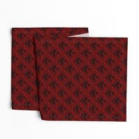 Raven Skull Damask Red and Black