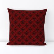 Raven Skull Damask Red and Black