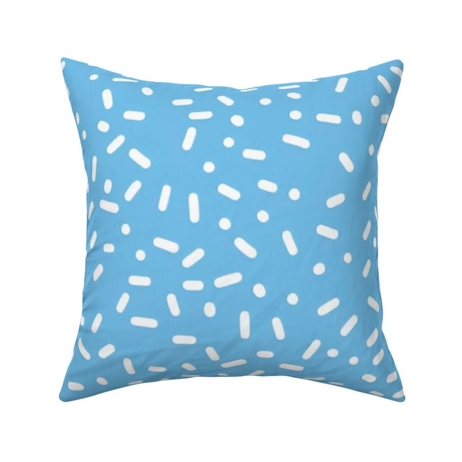 White Confetti Sprinkles on Blue - large