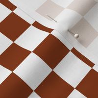 One Inch White and Mud Cloth Brown Checkerboard Squares