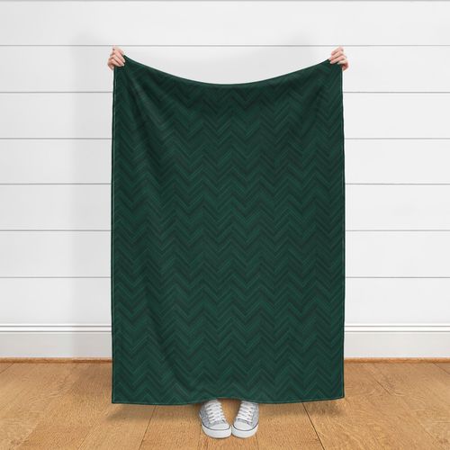 (L) Green Bay Herringbone with Wool Felt Texture - Cabincore Decor