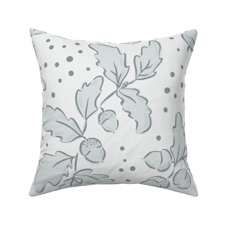 Scattered Oak Leaves - Preppy Dormroom - Pale Misty Blue -Baby Boy Nursery