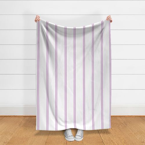 Jumbo Awning Stripe - Thin Block PinStripe - Double Vertical - Lavender 24"