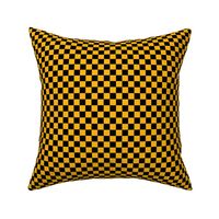 Quarter Inch Black and Yellow Gold Checkerboard Squares