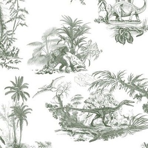 Dinosaur Toile de Jouy Pattern