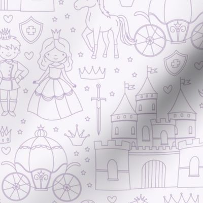 M prince princess line art coloring drawing for baby girl nursery Lavender