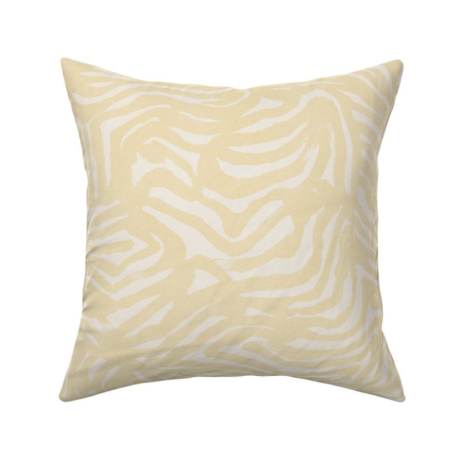 Coastal Waves Farmhouse Texture hand painted Subtle Nursery in Pale Yellow