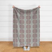 Large Light Pink & Soft Gray Japandi Circles And Stripes With Linen Texture