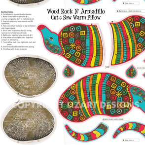 Wood Rock N Armadillo Cut & Sew warm Pillow-ed