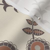 Botanical Cabincore Wallpaper - Large - Mocha Mousse - beige - Brown