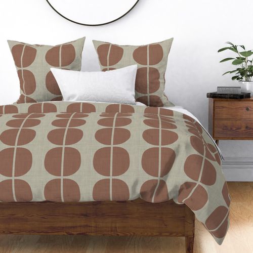 Large Japandi Circles Stripes Mocha Mousse Pantone Color Year 2025