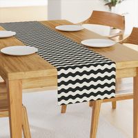 Wavy Stripe - Retro Boho Vibes - Preppy Ripple - Black And White