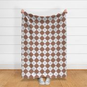 Jumbo Argyle Square Diamond Shape - Simple Geometric - Warm Mocha Brown 24"