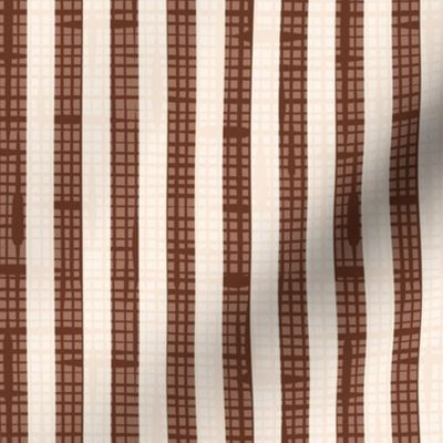 French Torchon Stripe - Narrow Linen Texture - 2025 - Mocha Mousse