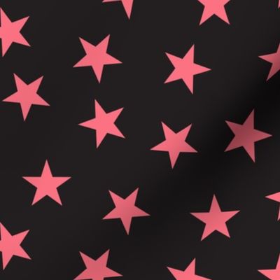 Cute Girly Bright Pink Stars on Black for Kids Room & Baby Nursery Ceiling