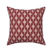 (med) Retro Rustic Stars - Garnet - Festive Midcentury Modern Holiday