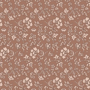 Japanese floral in Mocha Mousse