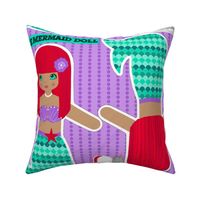 red mermaid softie doll- cut and sew pattern