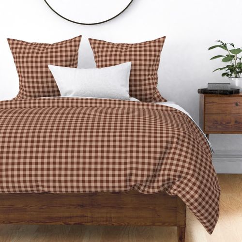 M - Textured Gingham Check in Pantone Mocha Mousse - Cozy Cabin Farmhouse