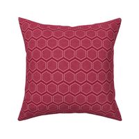 textured honeycomb hexagon blocks geometric linen 1.5 inch rose mauve pink