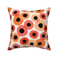 Mid Century Floral Abstract - Red and Orange - medium