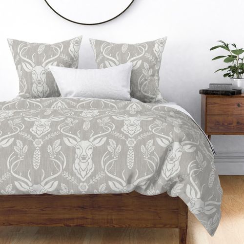 Cabincore Forest Deer - Gray - Textured Large