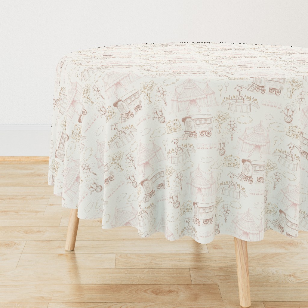  Toile De Jouy meets Retro Circus - in soft boho colors